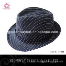 Cheap dark blue fedora hat made by polyester